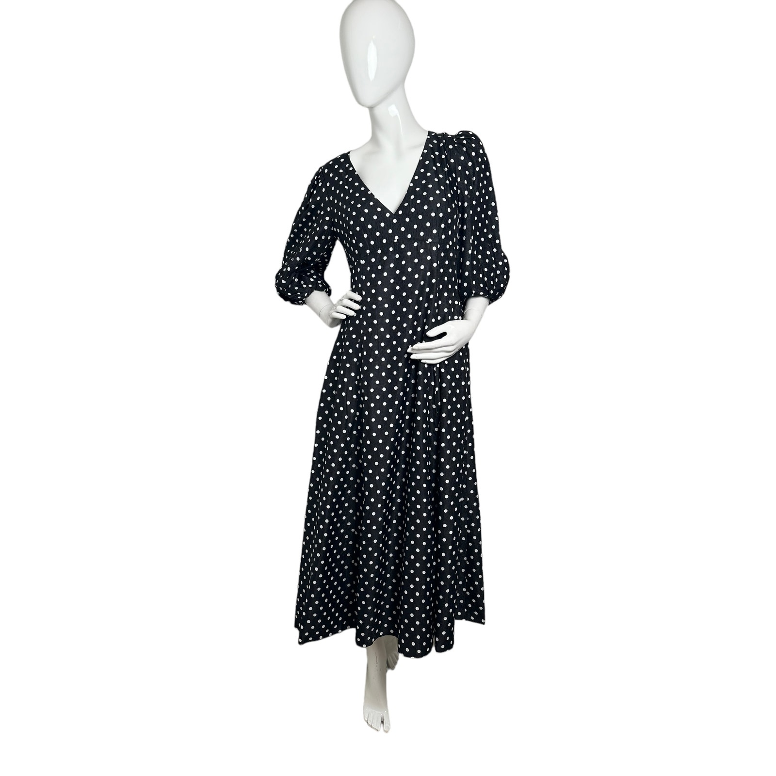 Kate Spade Harmony Dot Cloqu Mainline Dress 10 Black